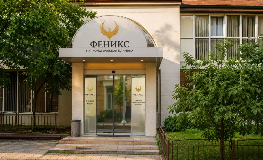 Вход в наркологическую клинику «Феникс» в Краснослободске